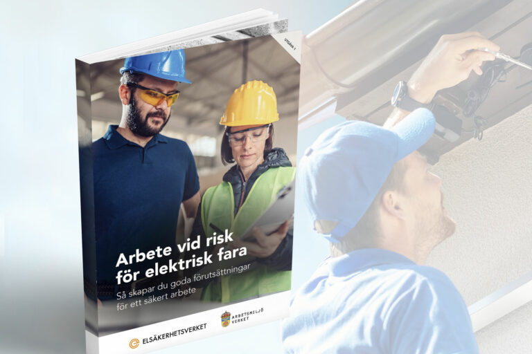 Elsäkerhetsverkets och Arbetsmiljöverkets nya handbok. Foto: ESV/Arbetsmiljöverket/Getty/Montage