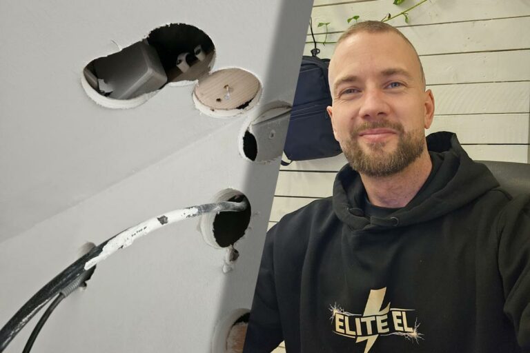 Claus Hedlund, elektriker på Elite el i Västerås.