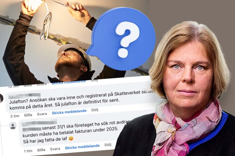 Kan man jobba på julafton – ja ända fram till nyårsafton – för att maxa tiden med det förhöjda rotavdraget? Vilka datum gäller egentligen? Skattejuristen Pia Blank Törnroos på Skatteverket reder ut.