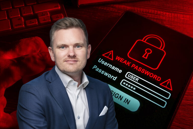 Mattias Holm är ansvarig för affärsutveckling inom Internet of things på CSL Han råder folk att acceptera att det blir lite krångligare, att man kan inte sätta adminadmin som lösenord när man installerar en värmepump till exempel.