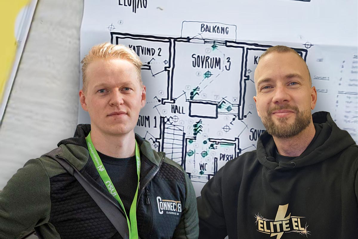 Utan elritning i villan – så jobbar två elektriker - Elinstallatören