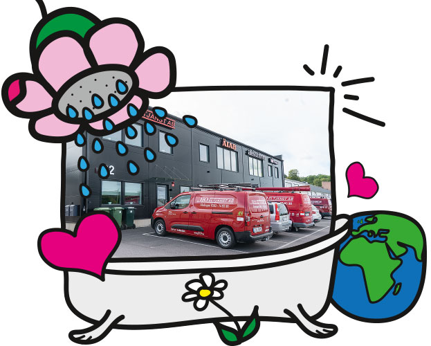Numera har Tio Eltjänst en egen biltvätt med bara miljögodkända produkter.