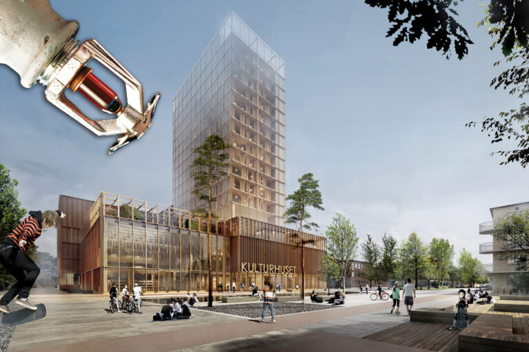 Sara kulturhus i Skellefteå. Illustration: White Arkitekter