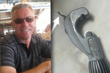 VVS-montör Anders Forsström rörskärare