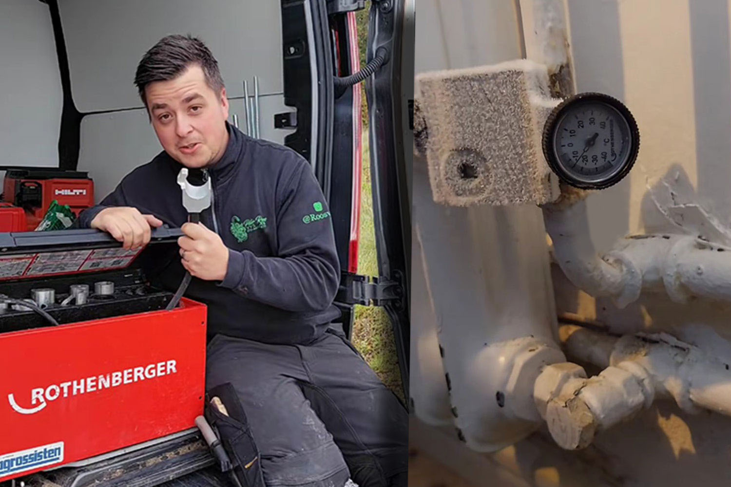 VVS-montören Fredrik Roos förklarar varför det alltid är nervöst att frysa rör.