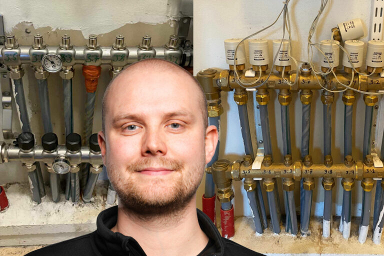 De gamla golvvärmerören hade vittrat sönder och att det läckte från det yttersta lagret på golvvärmeslangen.