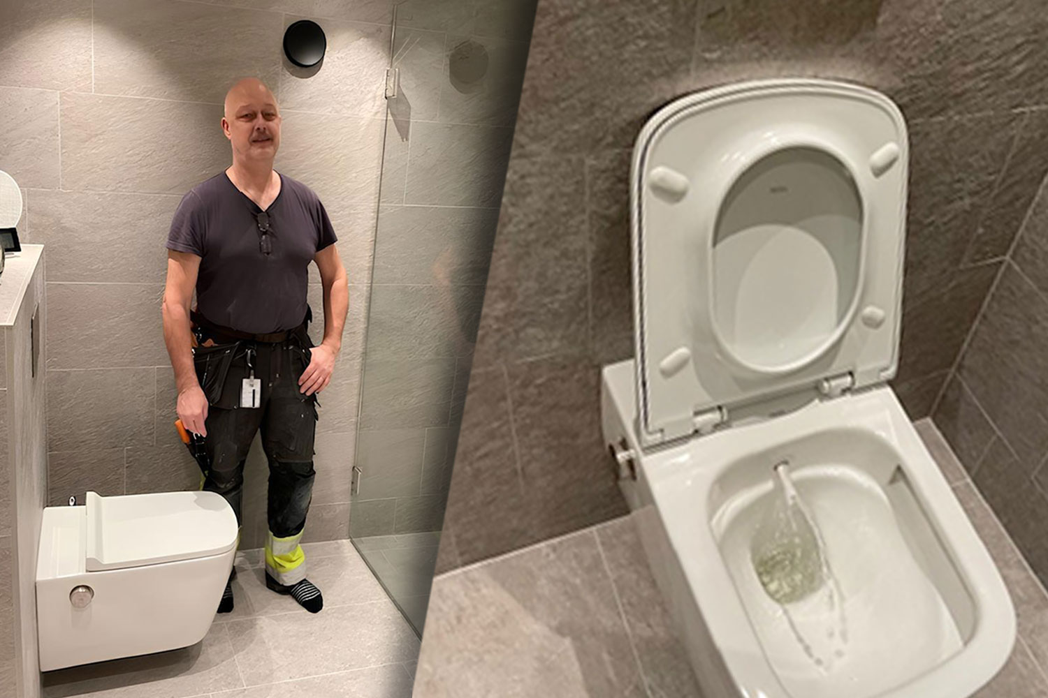 Installationen av duschtoaletten kräver speciallösningar.