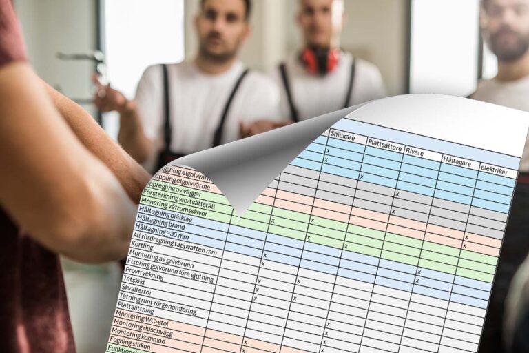 Med gränsdragningslistor kan ni innan arbetet dra i gång komma överens om vilken yrkesgrupp som gör vad.