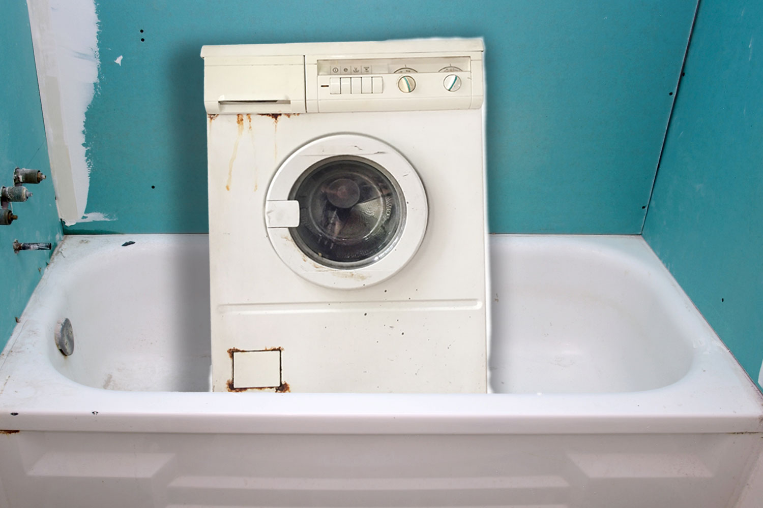 Tvättmaskin på badkaret är inte okej, enligt hyresvärden.