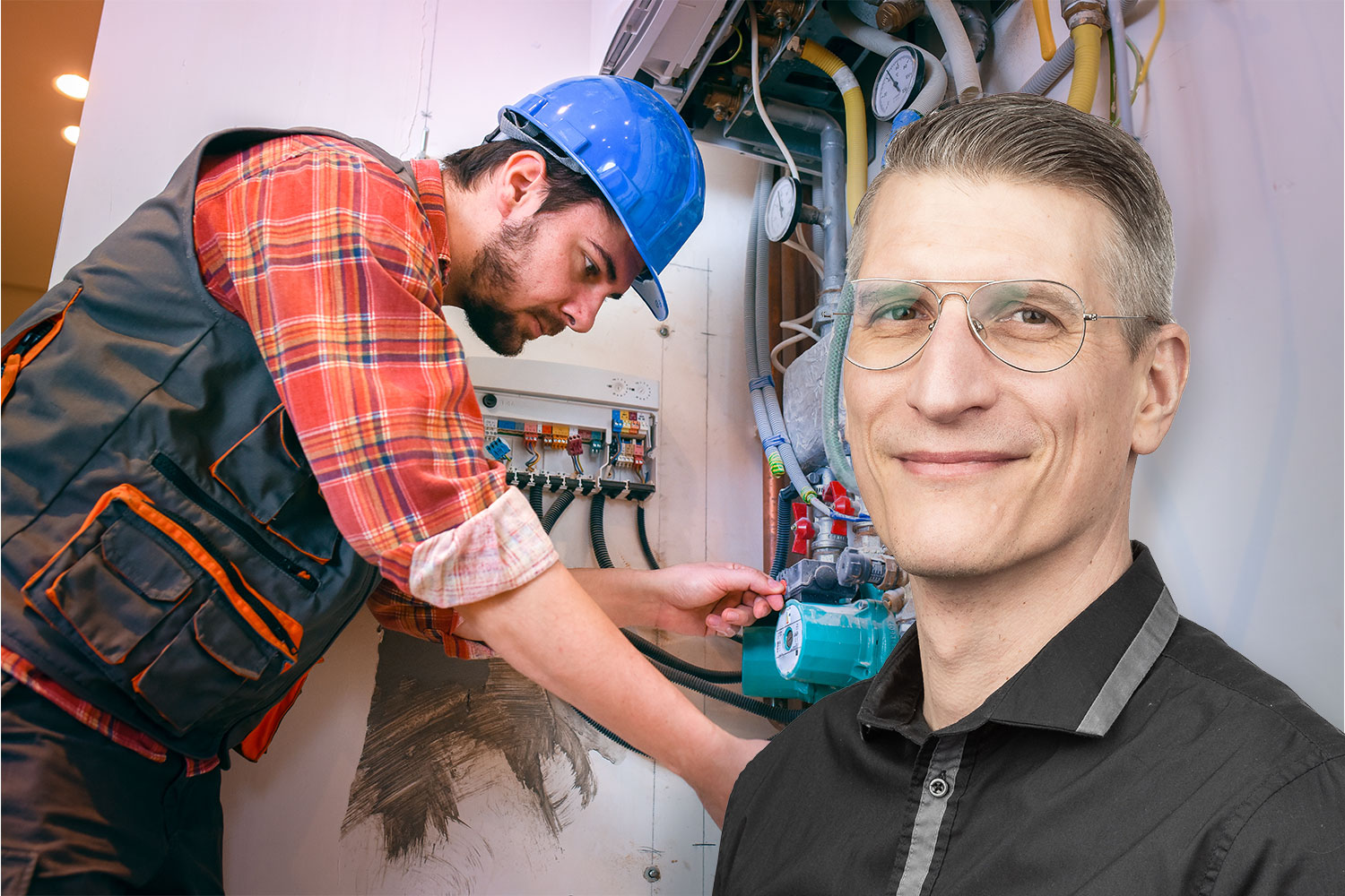 VVS-montör jobbar med cirkulationspump. Björn Wettervik VVS-teknikexpert om riskerna med el.