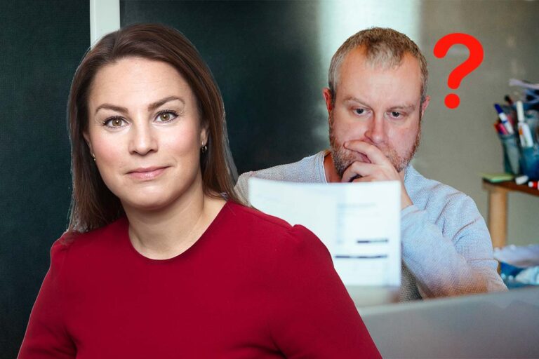 Man fundersam över faktura. Entreprenadjuristen Betti-Ann Pettersson på Installatörsföretagen