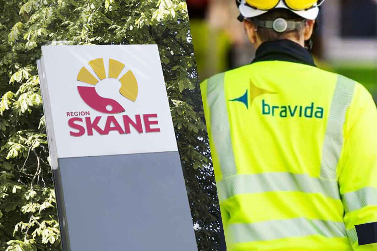 Region Skåne-skylt. Varselväst med tryck.